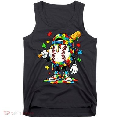 Baseball Drip Ice Cream Autism Awareness Tank Top