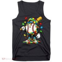 Baseball Drip Ice Cream Autism Awareness Tank Top thumb 0