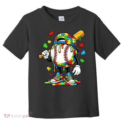 Baseball Drip Ice Cream Autism Awareness Toddler T-Shirt