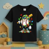 Baseball Drip Ice Cream Autism Awareness Toddler T-Shirt thumb 3