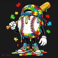 Baseball Drip Ice Cream Autism Awareness Visor thumb 3