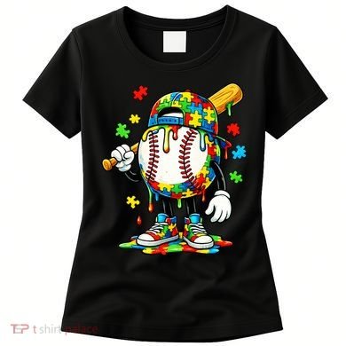 Baseball Drip Ice Cream Autism Awareness Women's T-Shirt