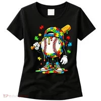 Baseball Drip Ice Cream Autism Awareness Women's T-Shirt thumb 0
