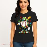 Baseball Drip Ice Cream Autism Awareness Women's T-Shirt thumb 4