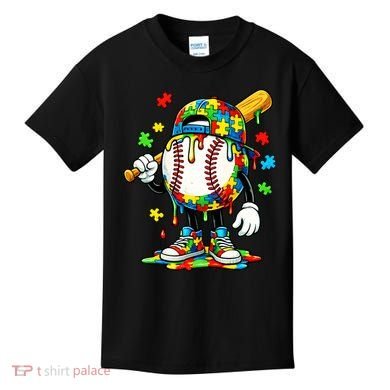 Baseball Drip Ice Cream Autism Awareness Kids T-Shirt