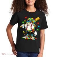 Baseball Drip Ice Cream Autism Awareness Kids T-Shirt thumb 2