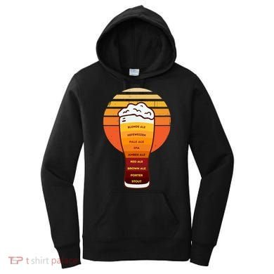 Beer Diversity In A Beer Glass With Foam Retro Beer Types Women's Hoodie