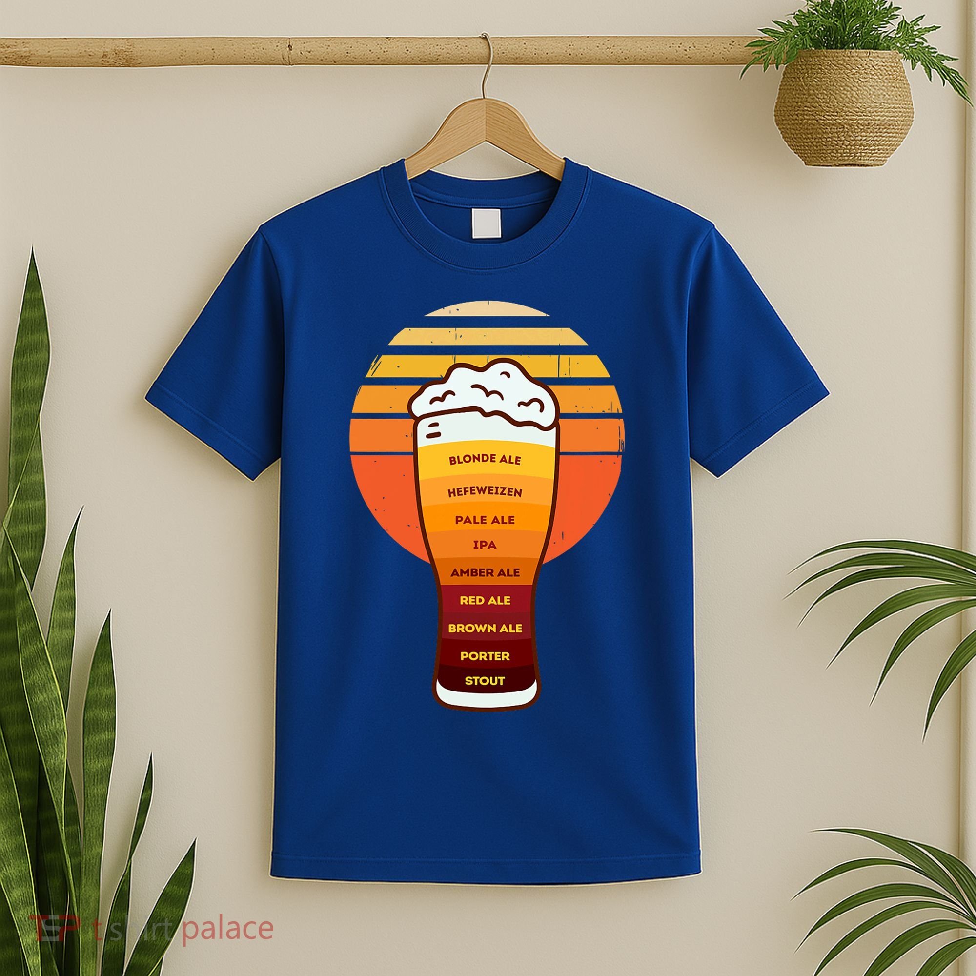 Beer Diversity In A Beer Glass With Foam Retro Beer Types T-Shirt