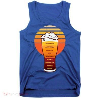 Beer Diversity In A Beer Glass With Foam Retro Beer Types Tank Top