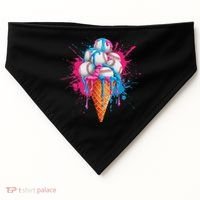 Baseball Drip Ice Cream Sports Lover Ice Cream Cone USA-Made Doggie Bandana thumb 0