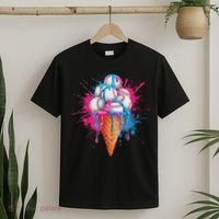 Baseball Drip Ice Cream Sports Lover Ice Cream Cone T-Shirt thumb 2