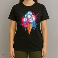 Baseball Drip Ice Cream Sports Lover Ice Cream Cone T-Shirt thumb 4