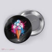 Baseball Drip Ice Cream Sports Lover Ice Cream Cone Button thumb 0