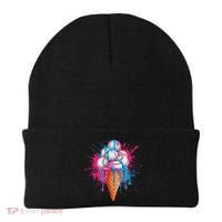 Baseball Drip Ice Cream Sports Lover Ice Cream Cone Beanie thumb 0