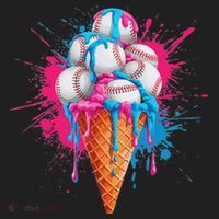 Baseball Drip Ice Cream Sports Lover Ice Cream Cone Beanie thumb 2