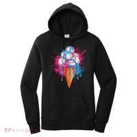 Baseball Drip Ice Cream Sports Lover Ice Cream Cone Women's Hoodie thumb 0