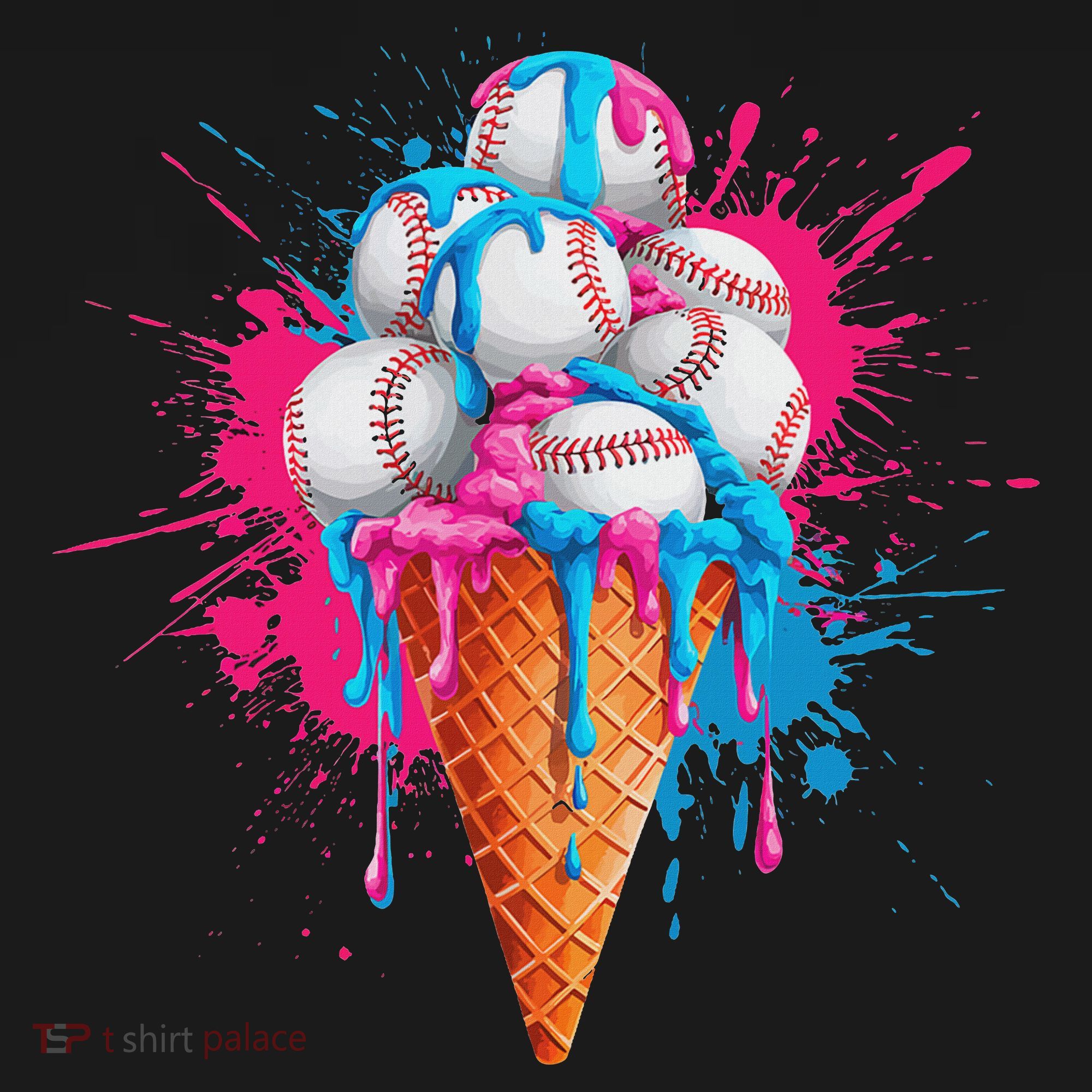 Baseball Drip Ice Cream Sports Lover Ice Cream Cone Women's Hoodie