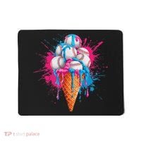 Baseball Drip Ice Cream Sports Lover Ice Cream Cone Mousepad thumb 0