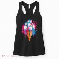 Baseball Drip Ice Cream Sports Lover Ice Cream Cone Women's Tank Top thumb 0