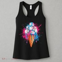 Baseball Drip Ice Cream Sports Lover Ice Cream Cone Women's Tank Top thumb 3
