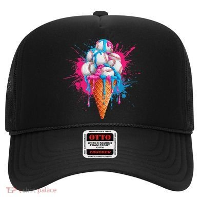 Baseball Drip Ice Cream Sports Lover Ice Cream Cone Hat