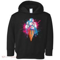 Baseball Drip Ice Cream Sports Lover Ice Cream Cone Toddler Hoodie thumb 0