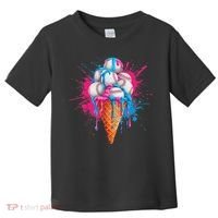 Baseball Drip Ice Cream Sports Lover Ice Cream Cone Toddler T-Shirt thumb 0