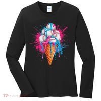 Baseball Drip Ice Cream Sports Lover Ice Cream Cone Women's Long Sleeve Shirt thumb 0