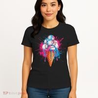 Baseball Drip Ice Cream Sports Lover Ice Cream Cone Women's T-Shirt thumb 4
