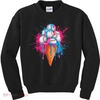 Baseball Drip Ice Cream Sports Lover Ice Cream Cone Kids Sweatshirt thumb 0