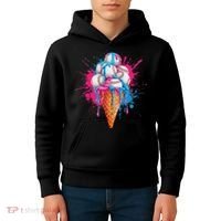Baseball Drip Ice Cream Sports Lover Ice Cream Cone Kids Hoodie thumb 4