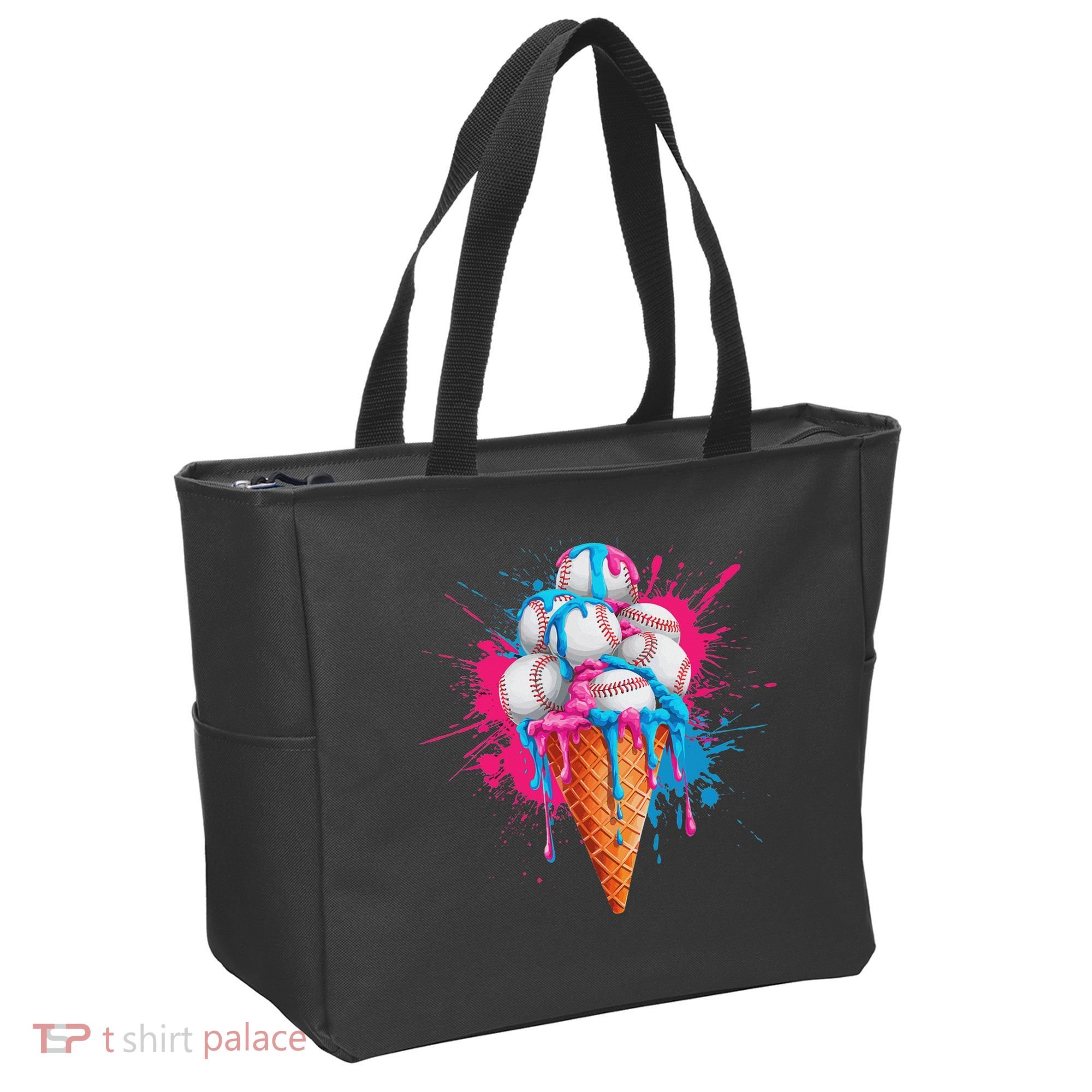 Baseball Drip Ice Cream Sports Lover Ice Cream Cone Tote Bag