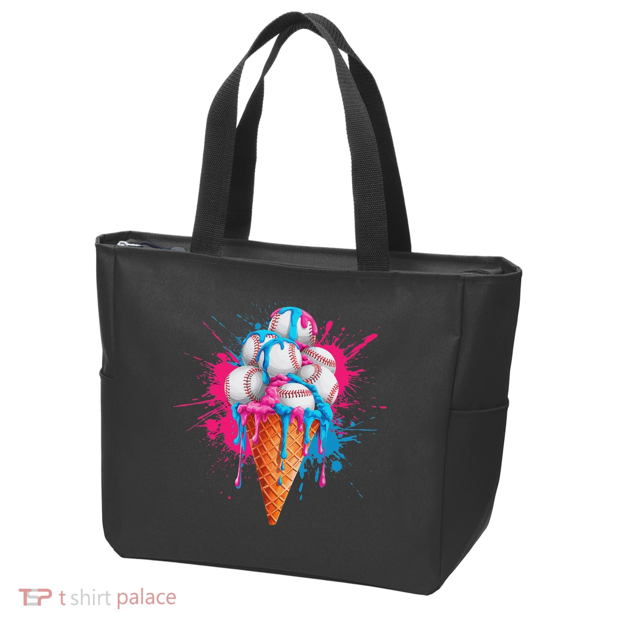 Baseball Drip Ice Cream Sports Lover Ice Cream Cone Tote Bag