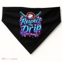 Baseball Drip Ice Cream Dripping Respect The Drip USA-Made Doggie Bandana thumb 0