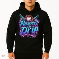 Baseball Drip Ice Cream Dripping Respect The Drip Hoodie thumb 2