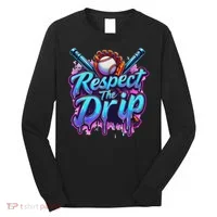 Baseball Drip Ice Cream Dripping Respect The Drip Long Sleeve Shirt thumb 0