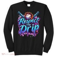 Baseball Drip Ice Cream Dripping Respect The Drip Sweatshirt thumb 0