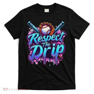 Baseball Drip Ice Cream Dripping Respect The Drip T-Shirt