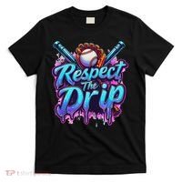 Baseball Drip Ice Cream Dripping Respect The Drip T-Shirt thumb 0