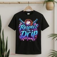 Baseball Drip Ice Cream Dripping Respect The Drip T-Shirt thumb 2