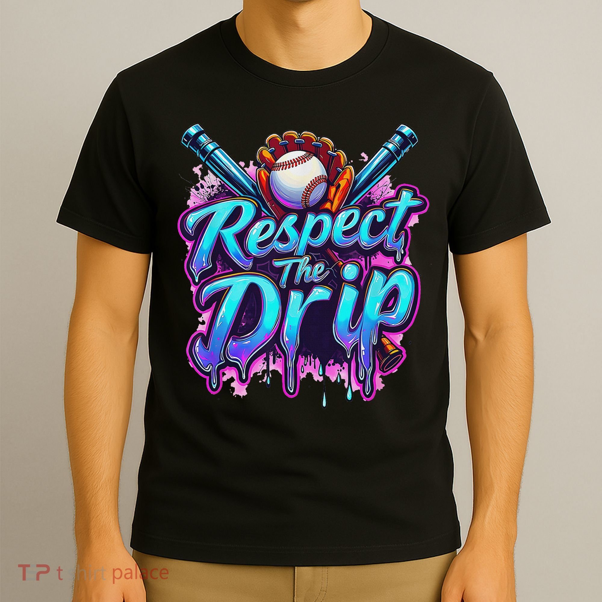 Baseball Drip Ice Cream Dripping Respect The Drip T-Shirt