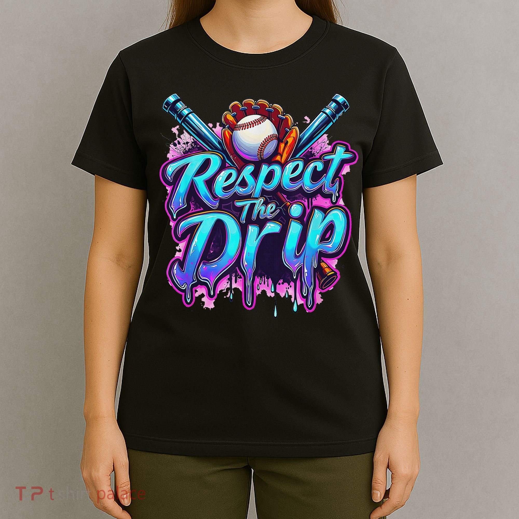 Baseball Drip Ice Cream Dripping Respect The Drip T-Shirt