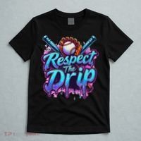 Baseball Drip Ice Cream Dripping Respect The Drip T-Shirt thumb 5