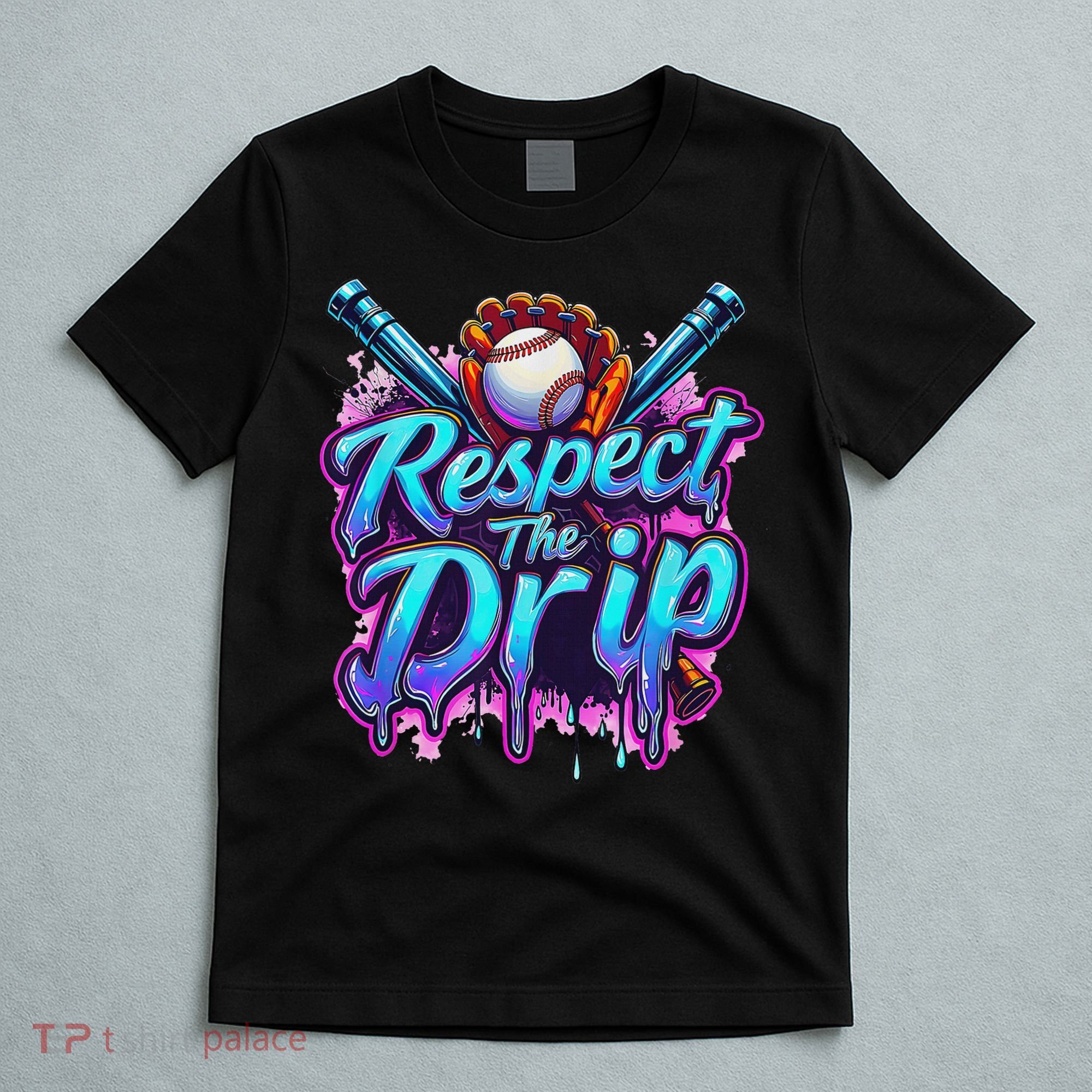 Baseball Drip Ice Cream Dripping Respect The Drip T-Shirt