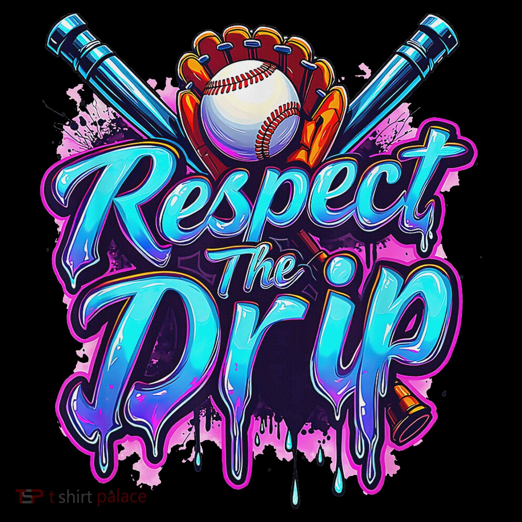 Baseball Drip Ice Cream Dripping Respect The Drip T-Shirt