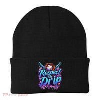 Baseball Drip Ice Cream Dripping Respect The Drip Beanie thumb 0