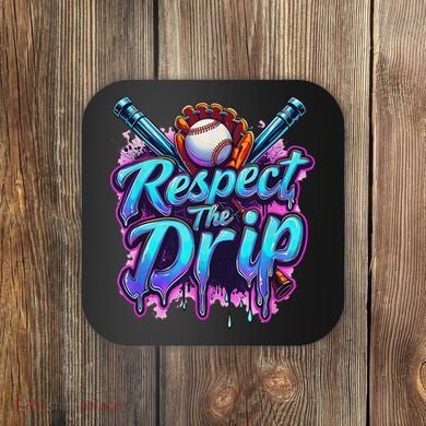 Baseball Drip Ice Cream Dripping Respect The Drip Coaster
