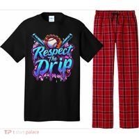 Baseball Drip Ice Cream Dripping Respect The Drip Pajama Set thumb 0