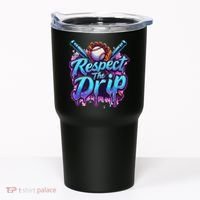 Baseball Drip Ice Cream Dripping Respect The Drip Tumbler thumb 0
