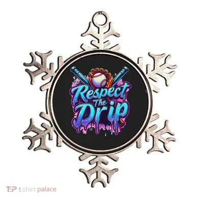 Baseball Drip Ice Cream Dripping Respect The Drip Ornament